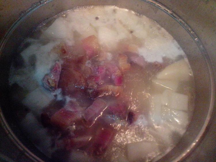 白萝卜煲腊肉步骤9