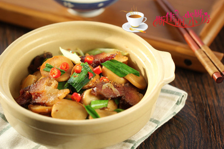 腊肉炒杏鲍菇步骤9