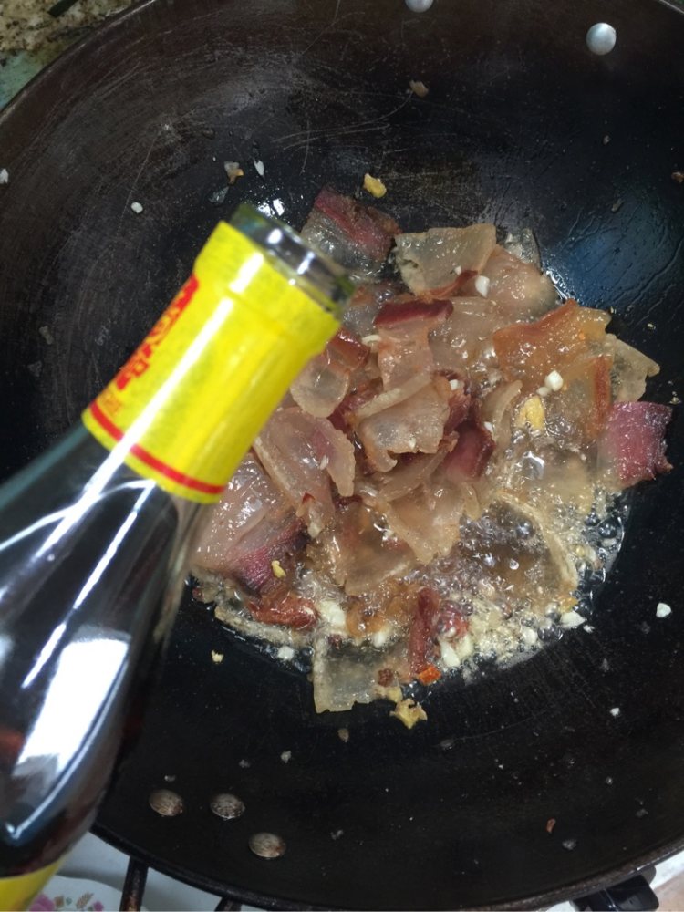 菜苔炒腊肉步骤6