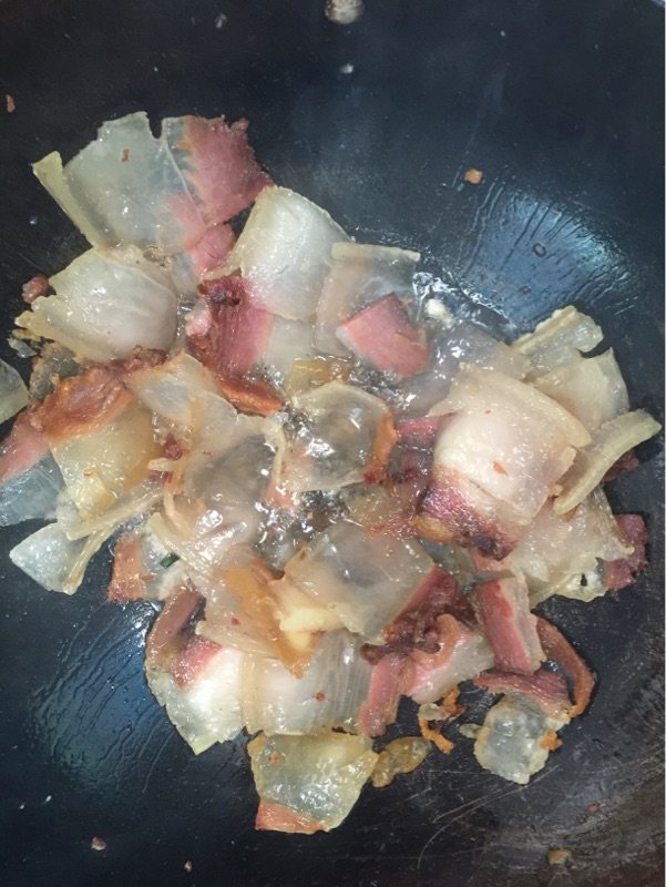 菜苔炒腊肉步骤4