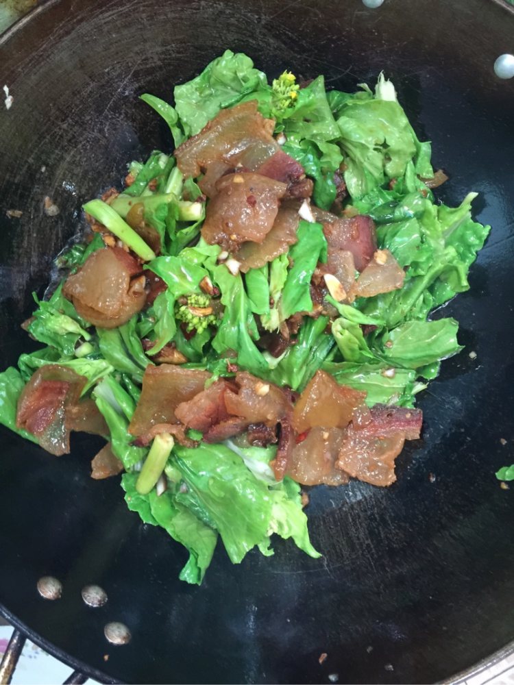 菜苔炒腊肉步骤8