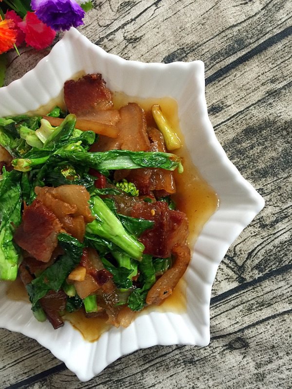 菜苔炒腊肉步骤17