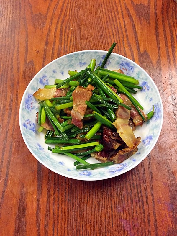 韭菜苔炒腊肉步骤9