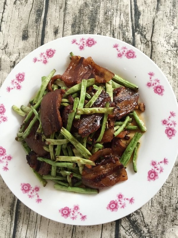 豇豆炒腊肉步骤12
