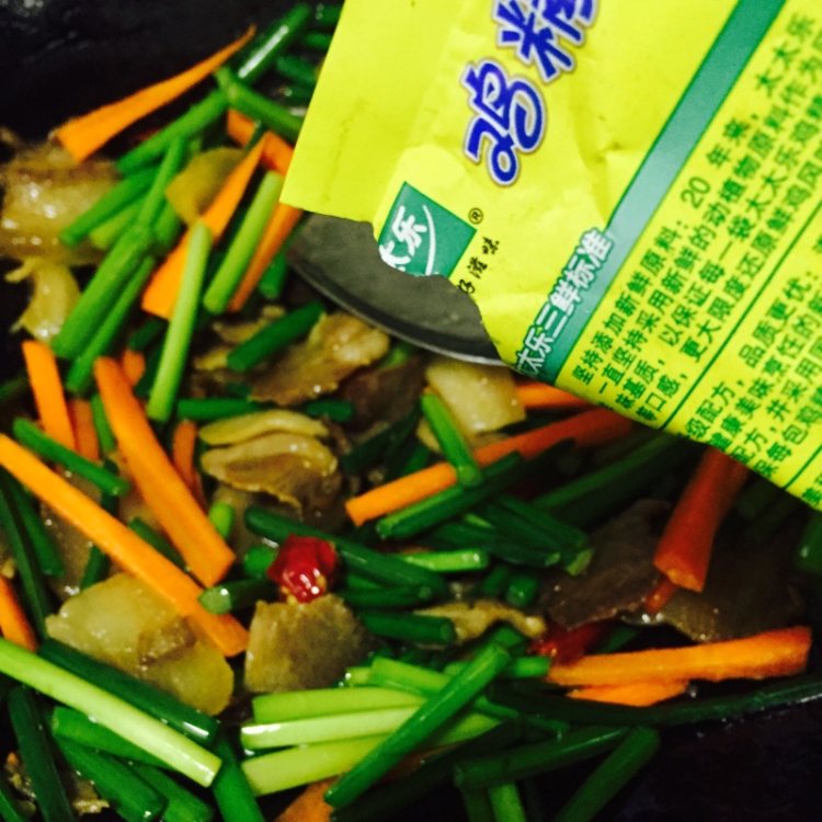 韭苔腊肉步骤8