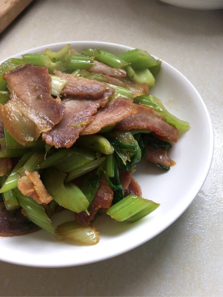 西芹腊肉步骤12