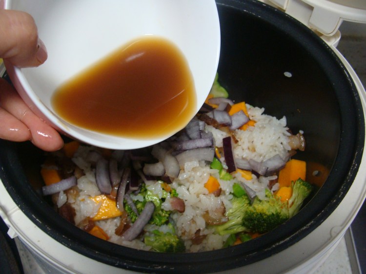 南瓜腊肉焖饭步骤8