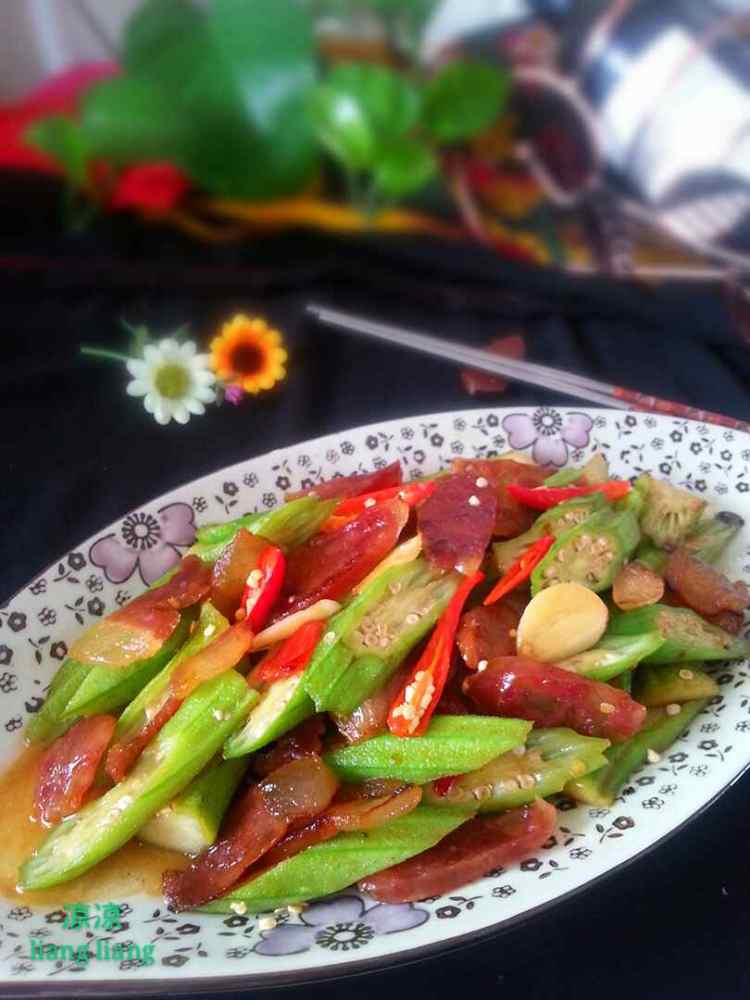 腊味烩秋葵步骤11