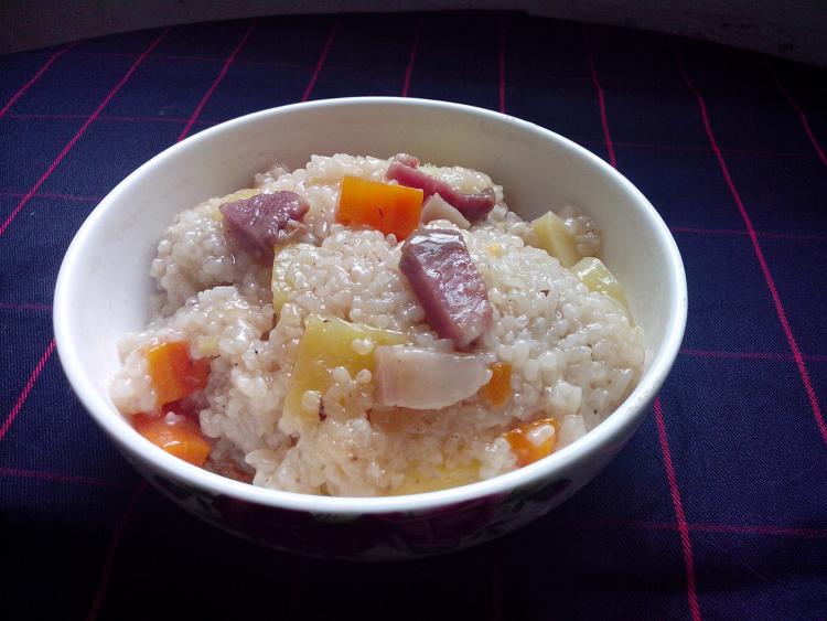 腊肉土豆糯米饭步骤17