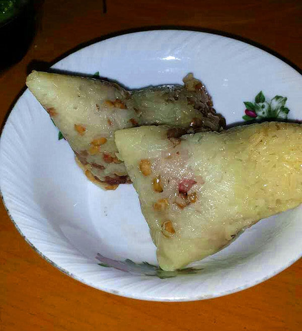 腊肉花生粽子步骤15