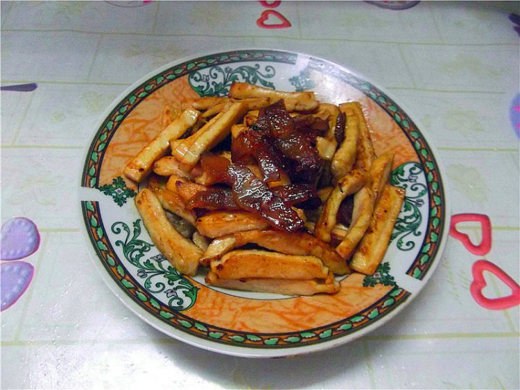 腊肉炒豆腐干步骤6