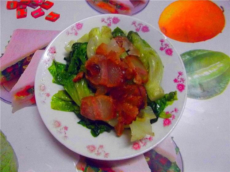 腊肉拌生菜步骤5