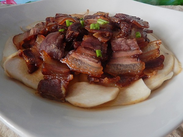杏鲍菇蒸腊肉步骤10