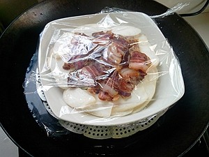 杏鲍菇蒸腊肉步骤9