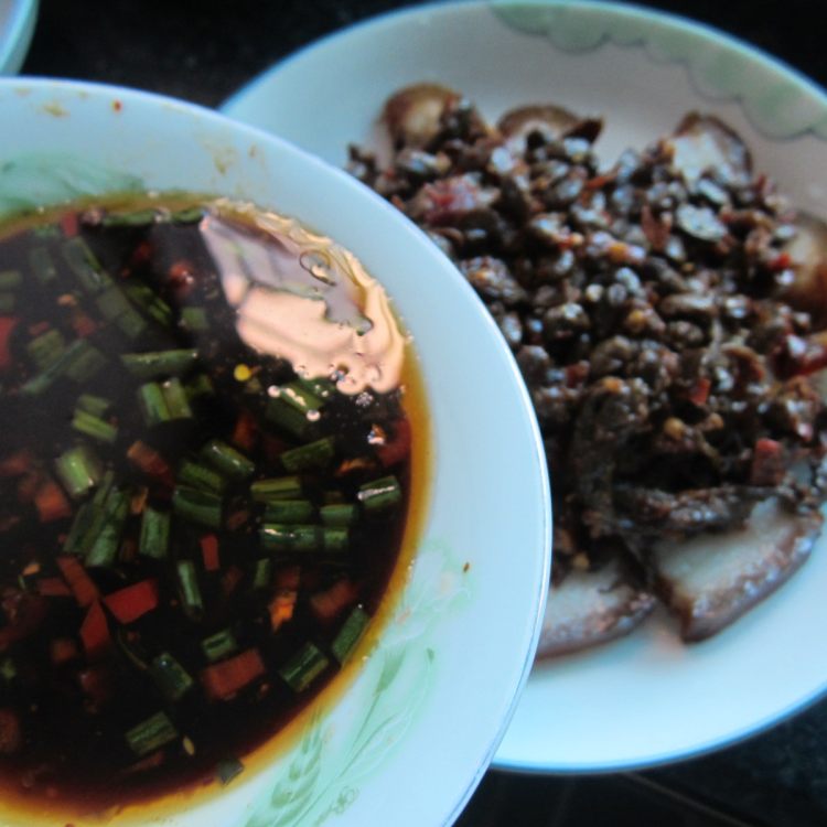 咸茄子蒸腊肉步骤7