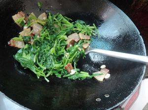 腊肉炒菠菜步骤6