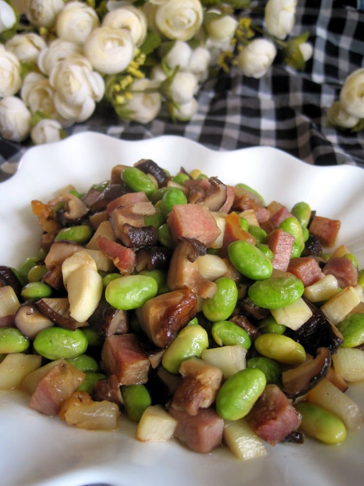 腊肉香菇炒毛豆仁步骤14