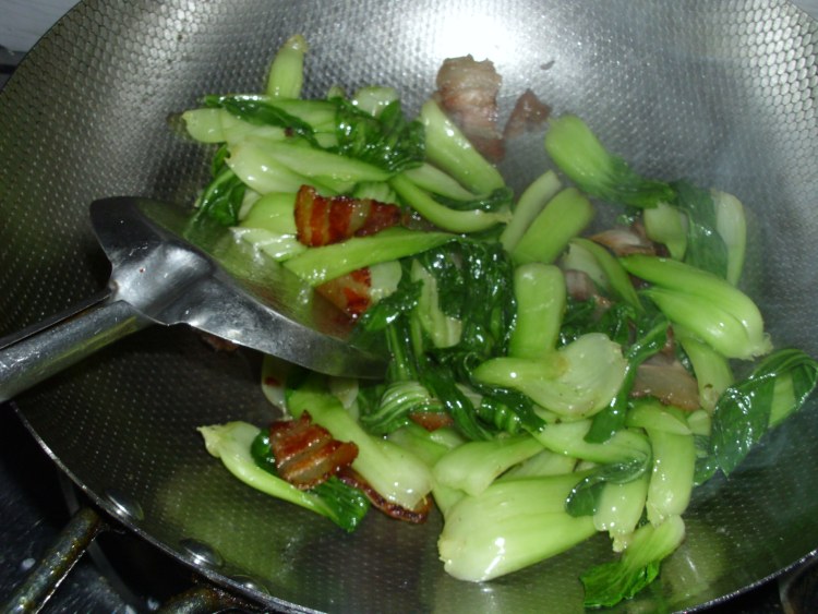 腊肉油菜步骤7