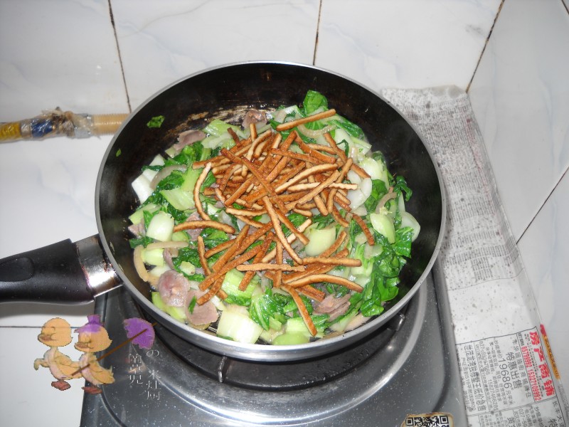 火腿白菜炒花干步骤9