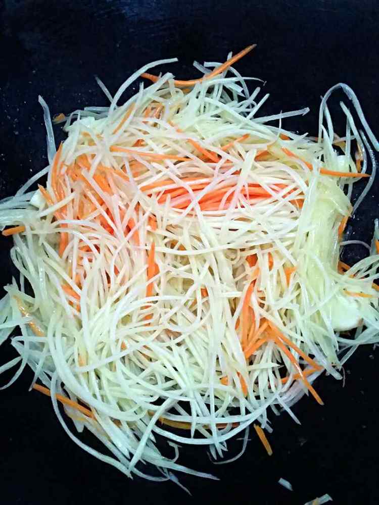 双丝炒火腿步骤5