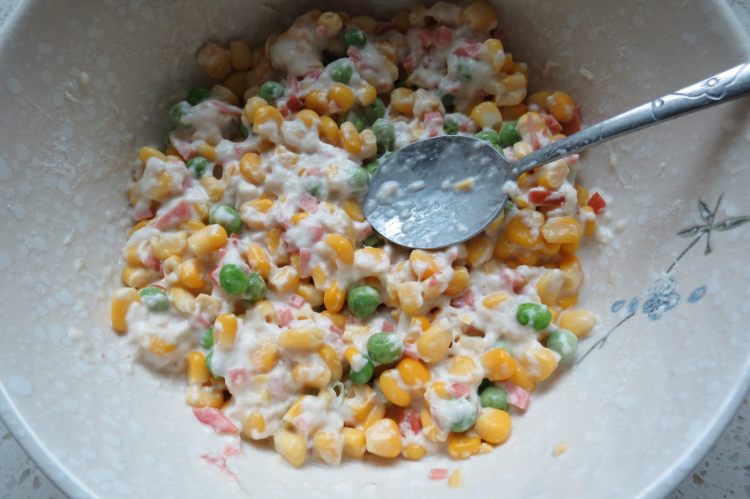 玉米粒火腿小煎饼步骤5