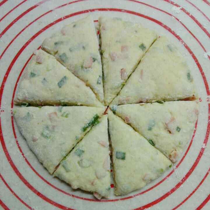 咸口香葱火腿司康步骤7