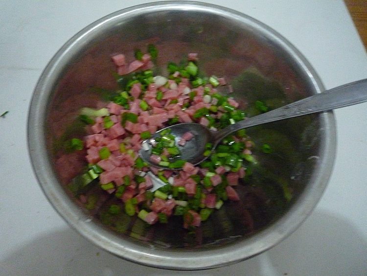 葱香火腿早餐饼步骤6