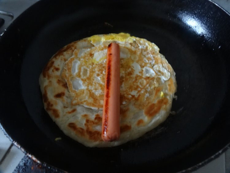 飞饼鸡蛋火腿卷步骤7