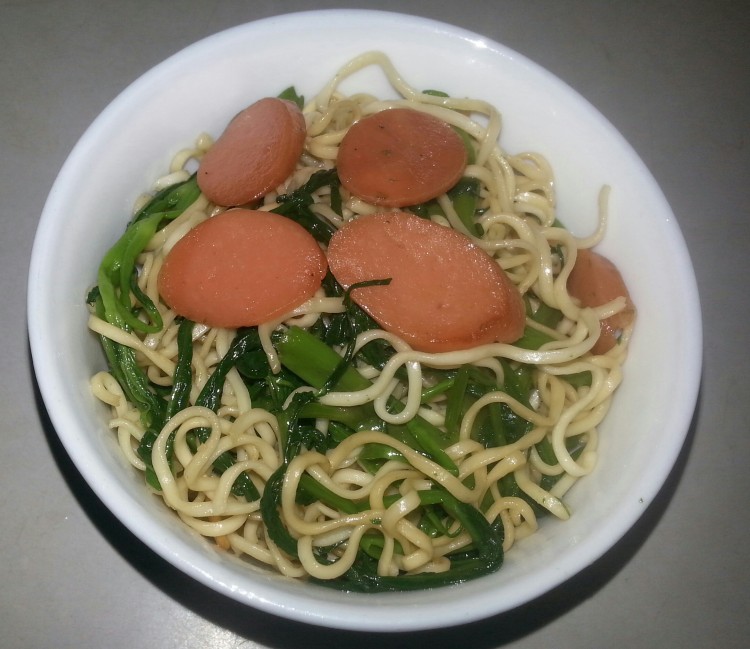 空心菜火腿炒面步骤8