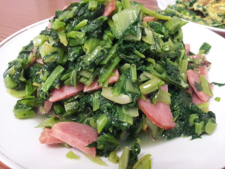 小白菜炒火腿步骤11