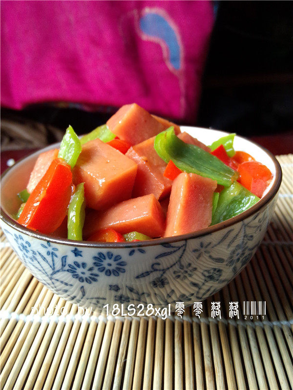 双椒炒火腿步骤8
