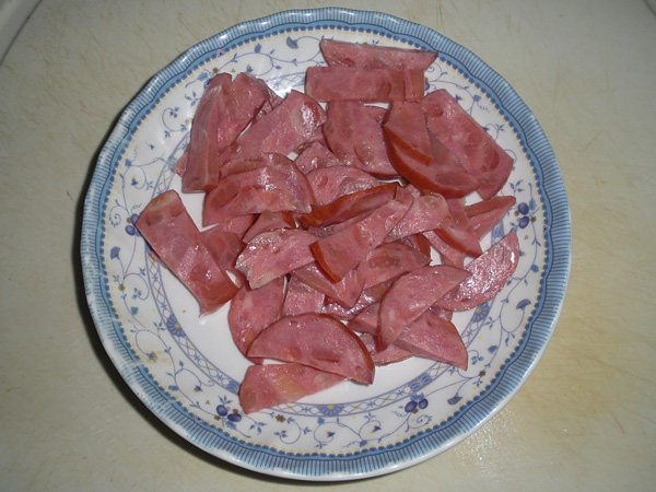青笋炒火腿步骤3