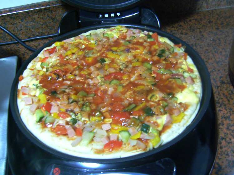 时蔬火腿PIZZA步骤14