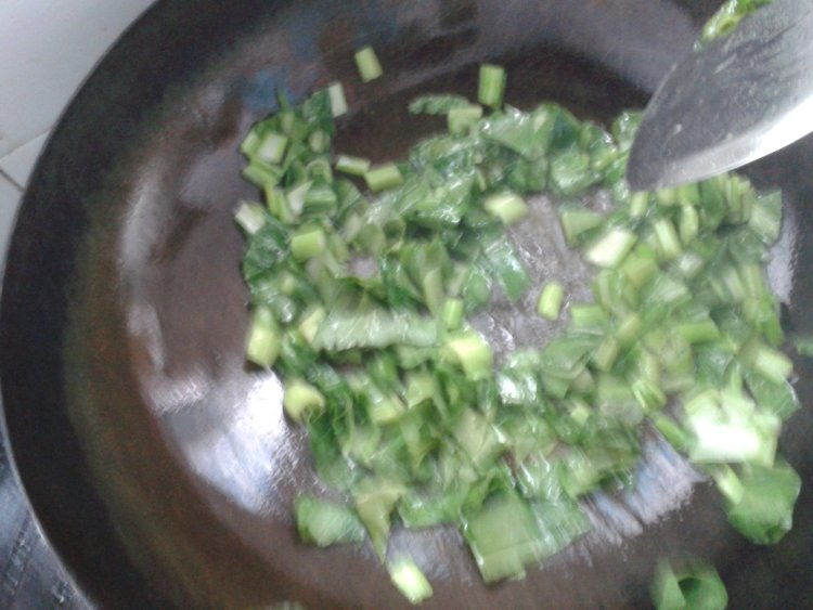 青菜火腿焖饭步骤9