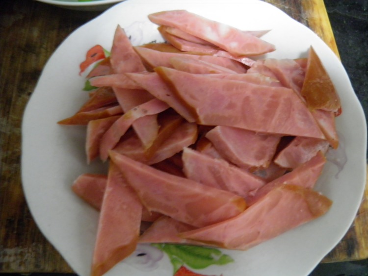 青椒火腿炒杏鲍菇步骤5