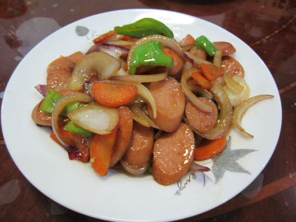 小炒火腿步骤10