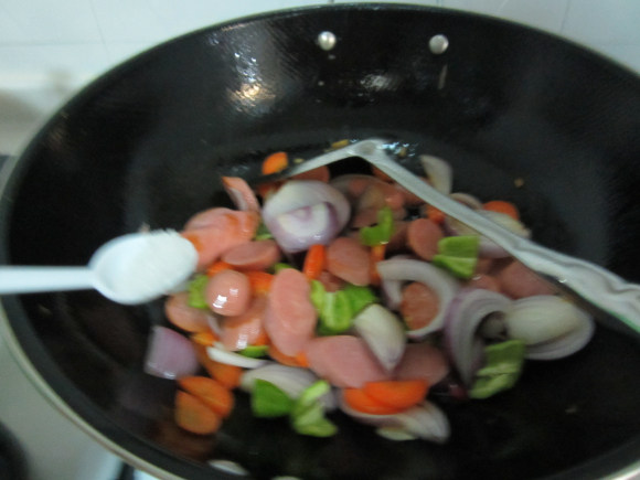 小炒火腿步骤8