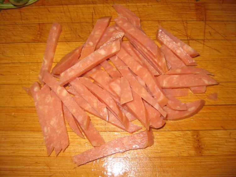 豇豆炒火腿步骤2