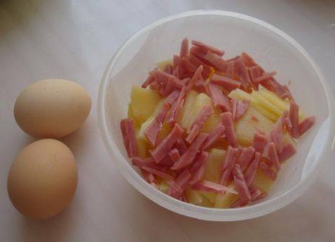 黑椒土豆火腿鸡蛋饼步骤2