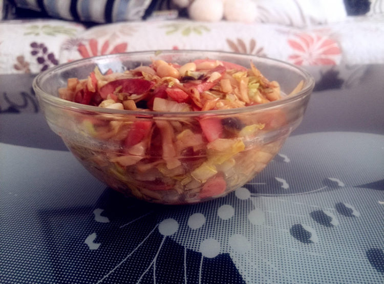 青菜火腿炒面步骤15