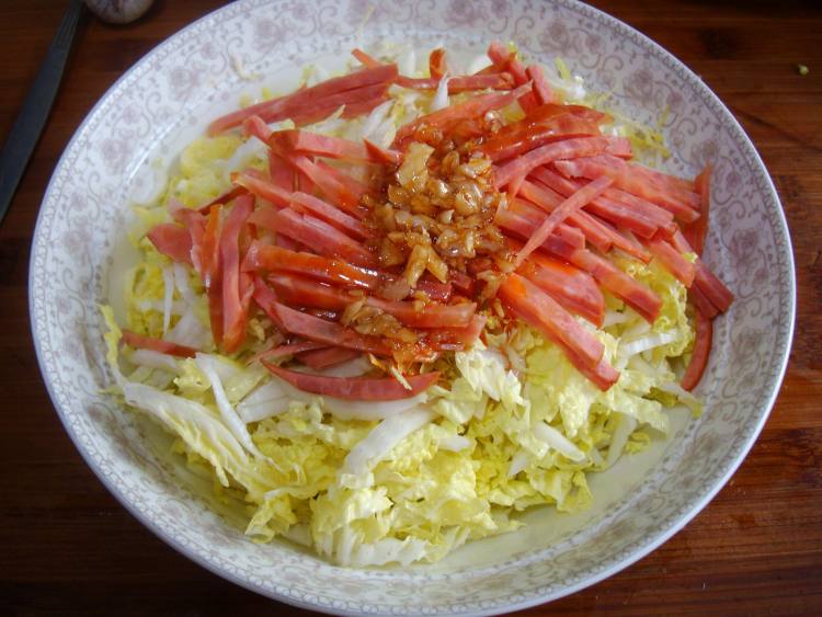 凉拌火腿粉丝娃娃菜步骤7