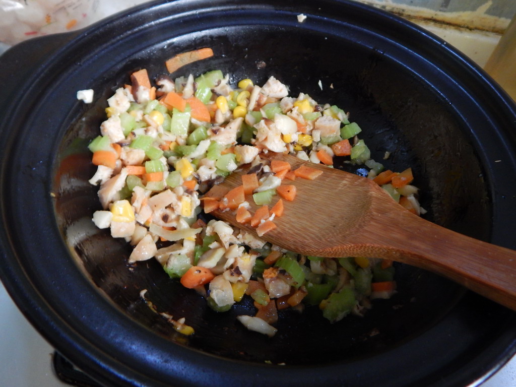 香菇鸡肉肠焗饭步骤8