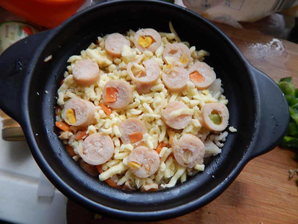 香菇鸡肉肠焗饭步骤15