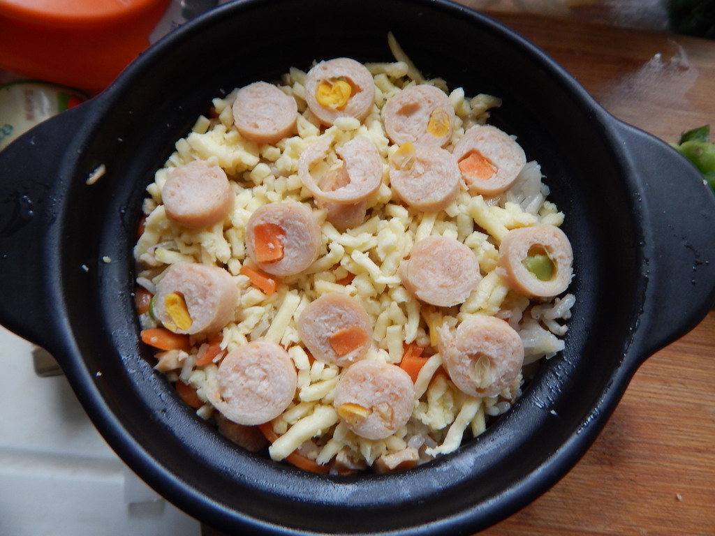 香菇鸡肉肠焗饭步骤14
