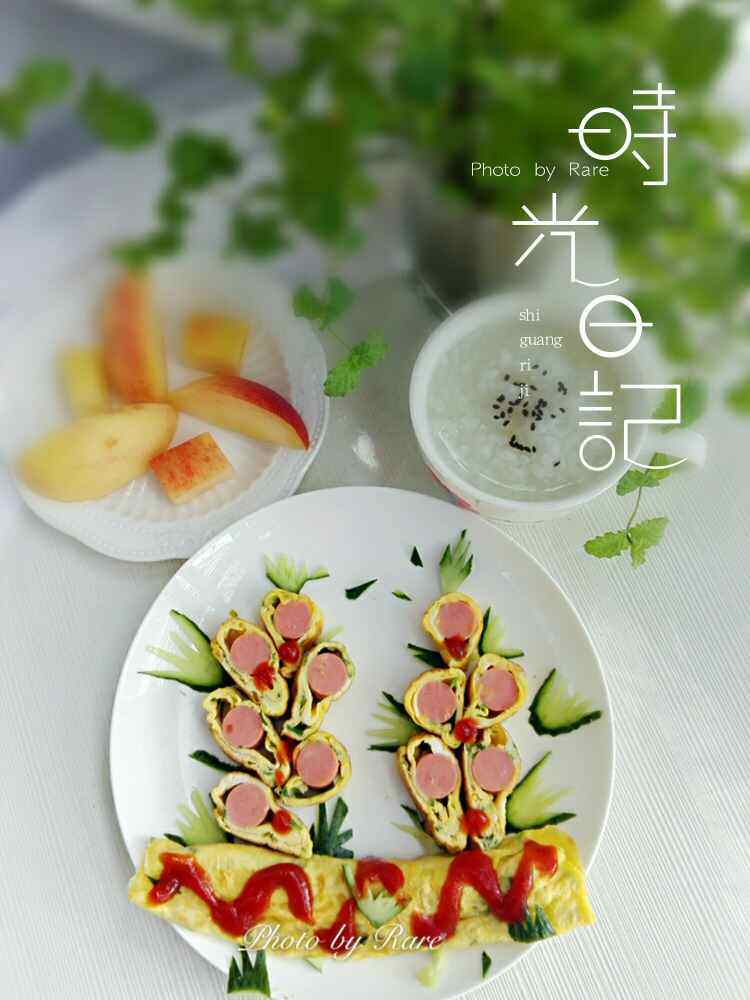 香葱蛋包肠步骤6