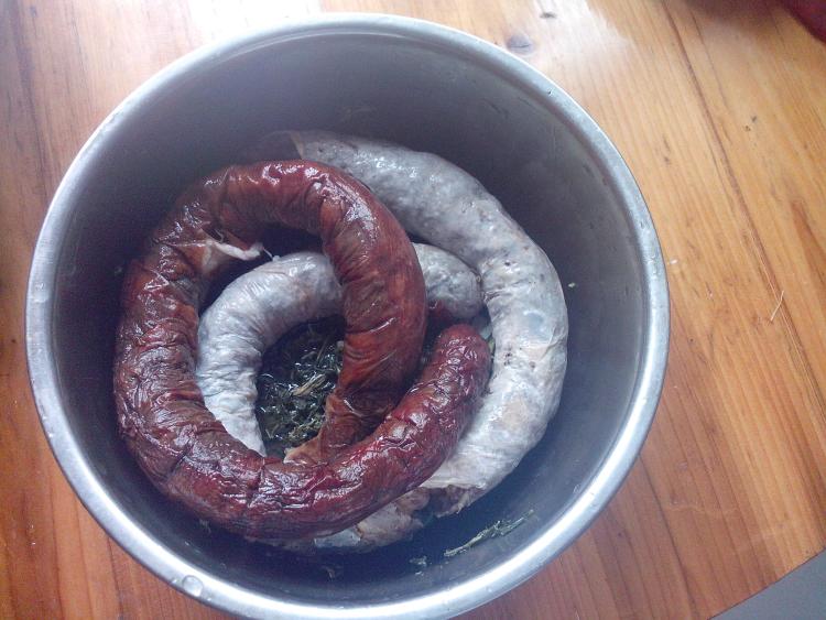 干菜蒸香肠步骤4