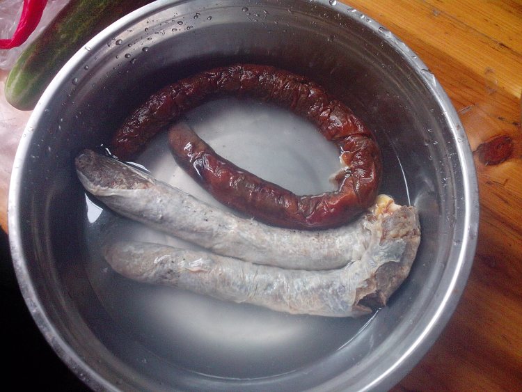 干菜蒸香肠步骤3