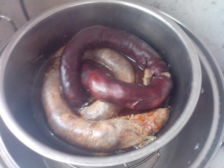 干菜蒸香肠步骤8