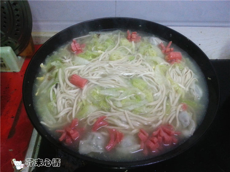 白菜云吞面步骤8