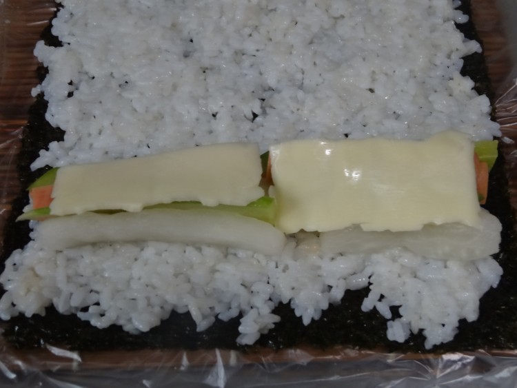奶酪火腿寿司步骤7